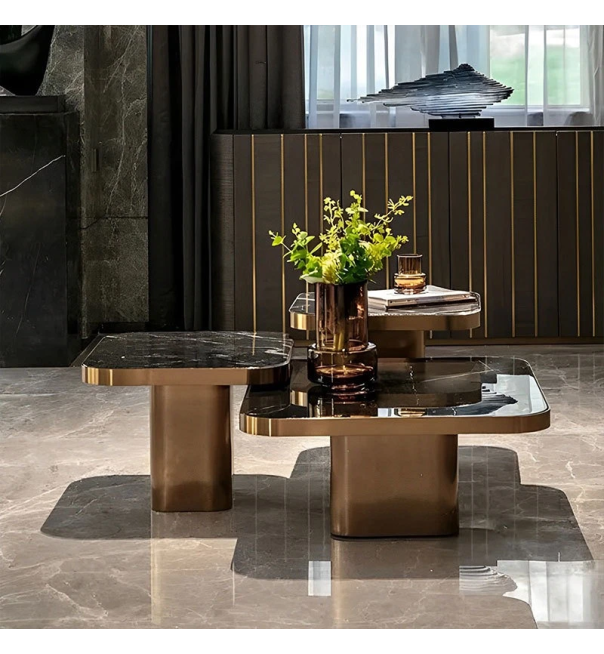 Bàn trà đôi mặt đá cao cấp 