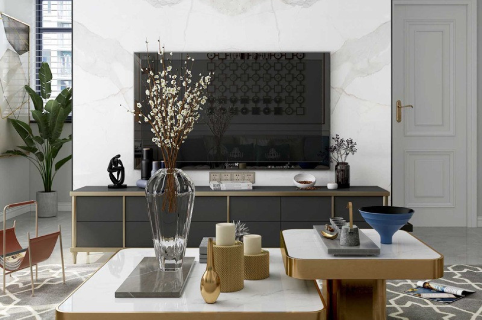 Bàn trà đôi mặt đá cao cấp 